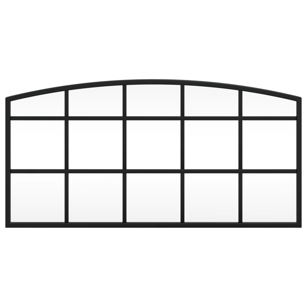 vidaXL Wall Mirror Black 60x30 cm Arch Iron