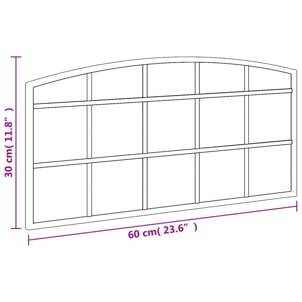 vidaXL Wall Mirror Black 60x30 cm Arch Iron