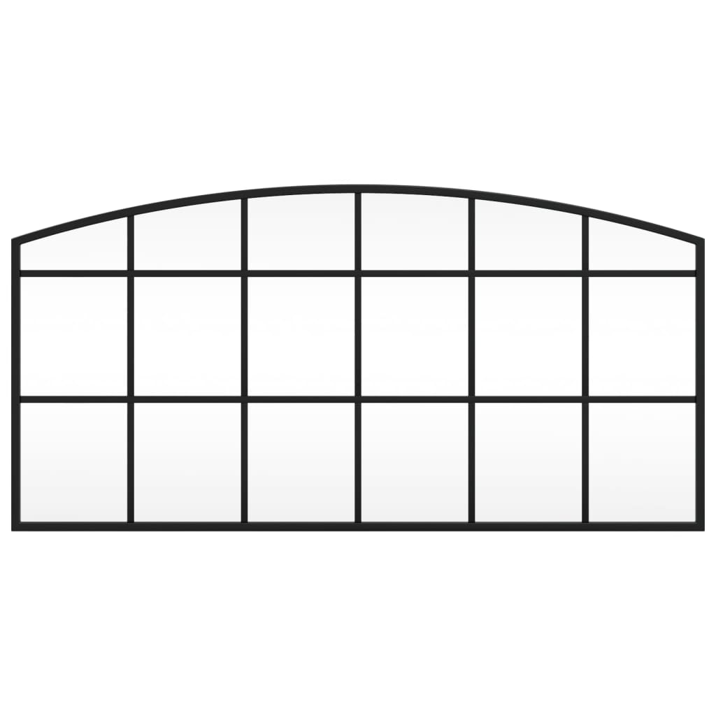 vidaXL Wall Mirror Black 80x40 cm Arch Iron
