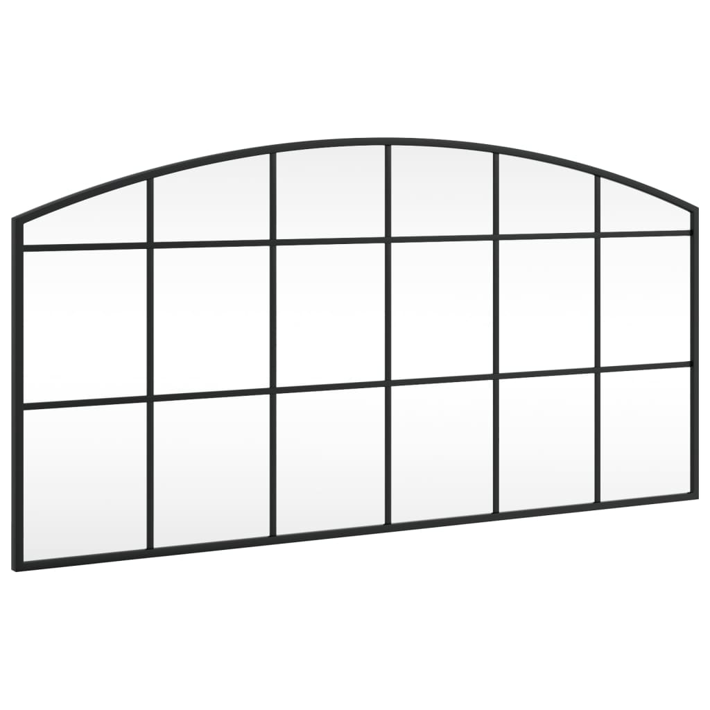 vidaXL Wall Mirror Black 100x50 cm Arch Iron