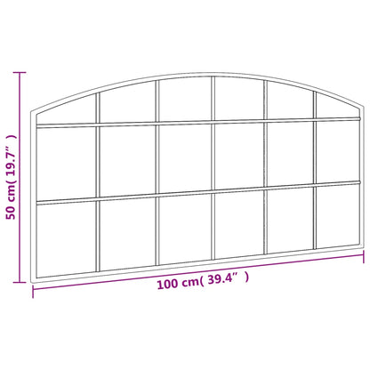 vidaXL Wall Mirror Black 100x50 cm Arch Iron
