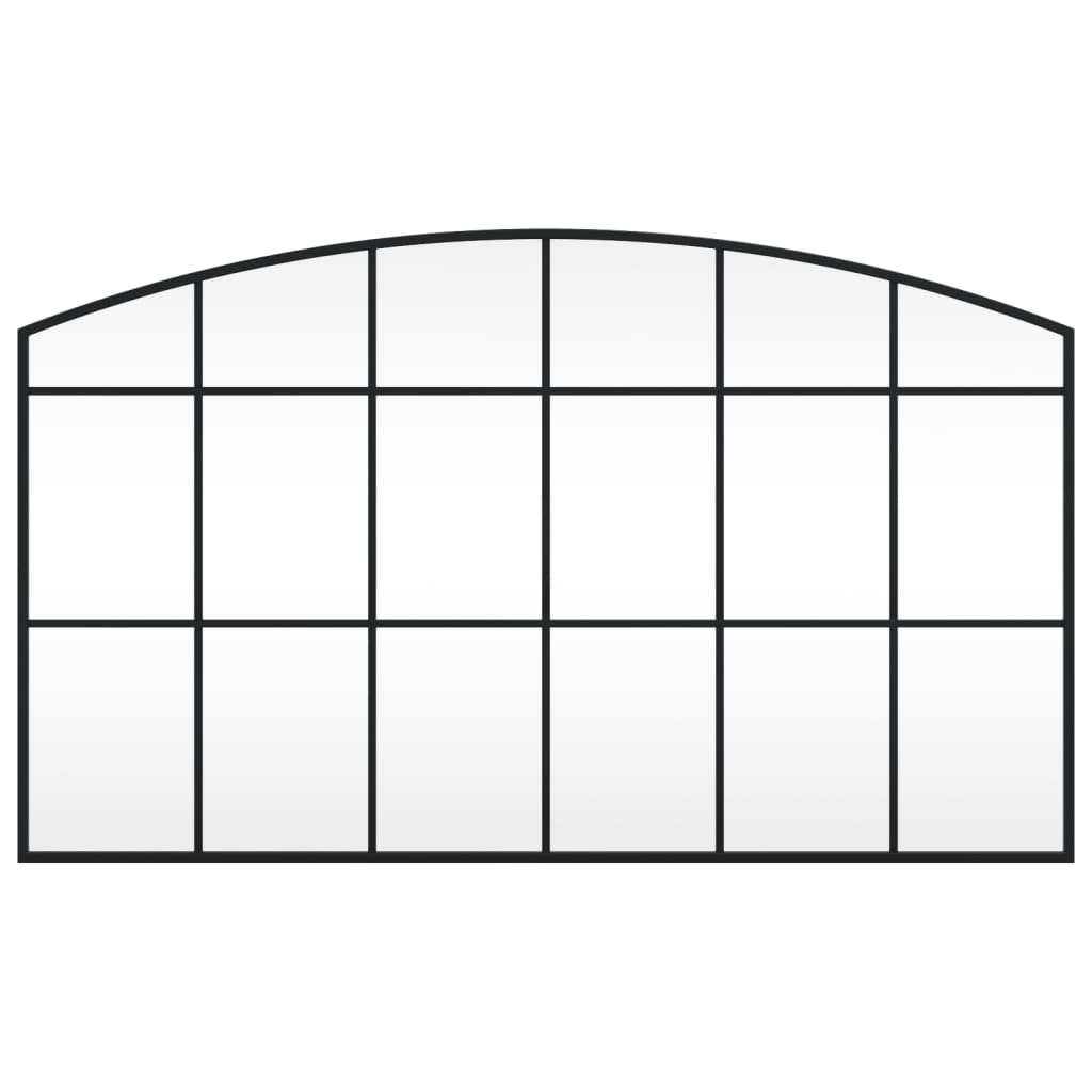 vidaXL Wall Mirror Black 100x60 cm Arch Iron