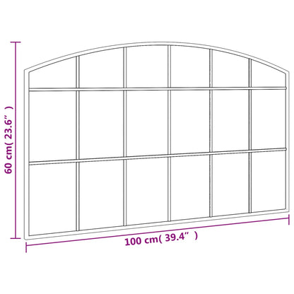 vidaXL Wall Mirror Black 100x60 cm Arch Iron