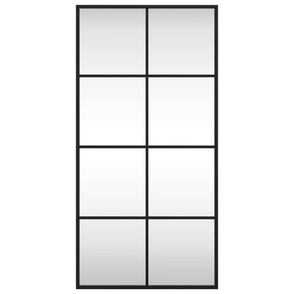 vidaXL Wall Mirror Black 40x80 cm Rectangle Iron