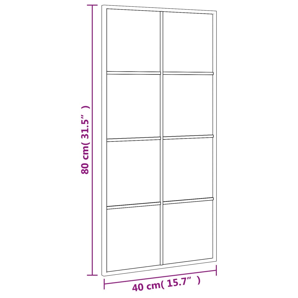 vidaXL Wall Mirror Black 40x80 cm Rectangle Iron