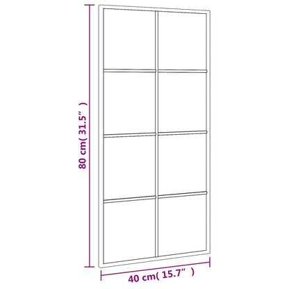 vidaXL Wall Mirror Black 40x80 cm Rectangle Iron