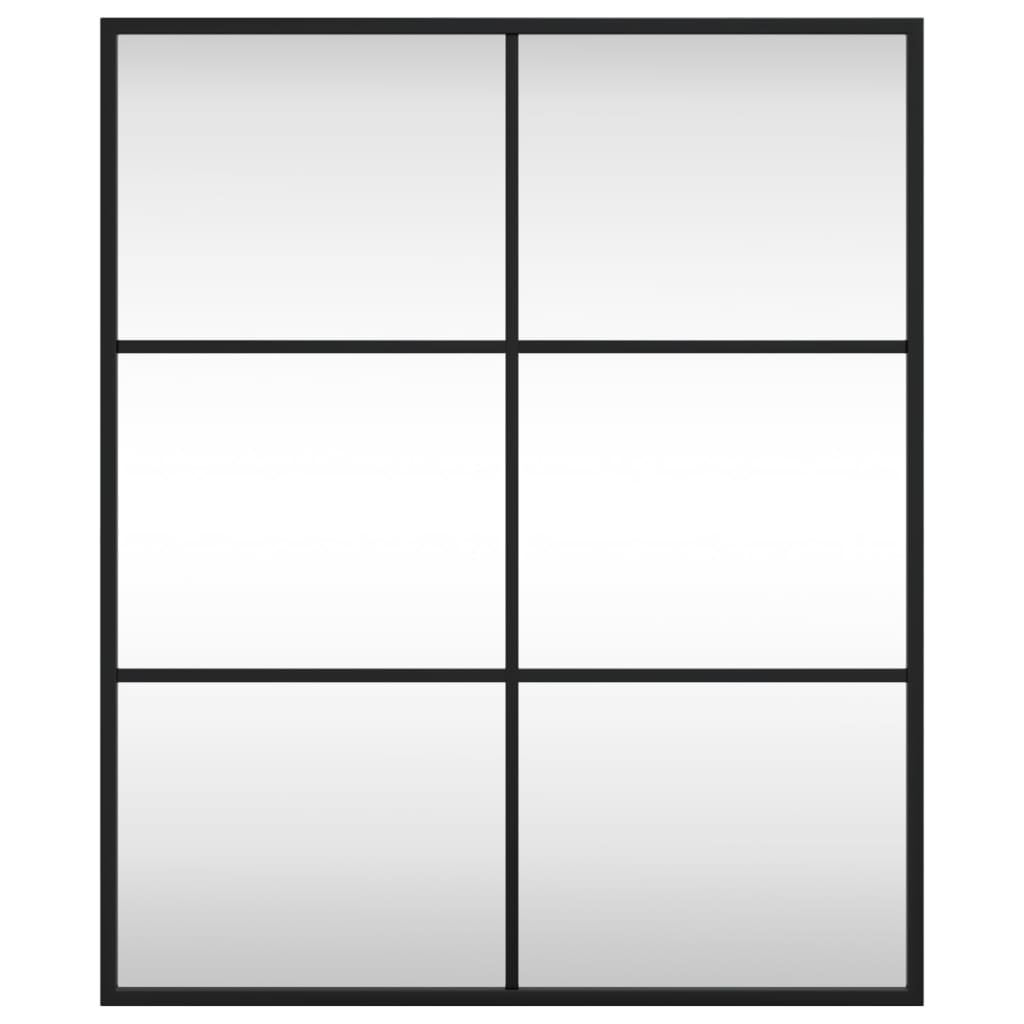 vidaXL Wall Mirror Black 50x60 cm Rectangle Iron