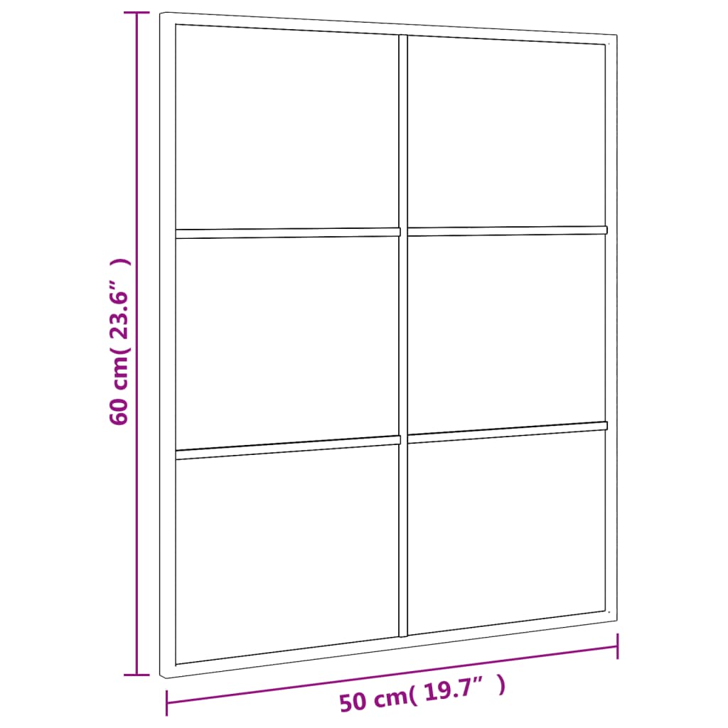 vidaXL Wall Mirror Black 50x60 cm Rectangle Iron