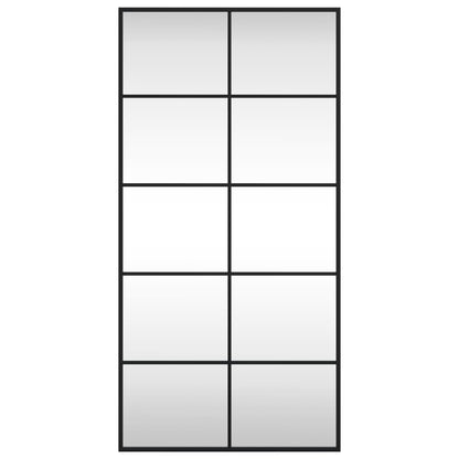 vidaXL Wall Mirror Black 50x100 cm Rectangle Iron