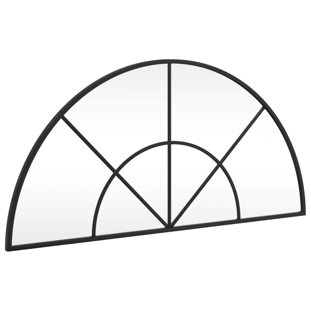 vidaXL Wall Mirror Black 80x40 cm Arch Iron