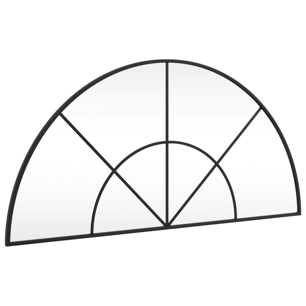 vidaXL Wall Mirror Black 100x50 cm Arch Iron