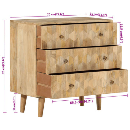 vidaXL Drawer Cabinet 70x35x70 cm Solid Wood Mango