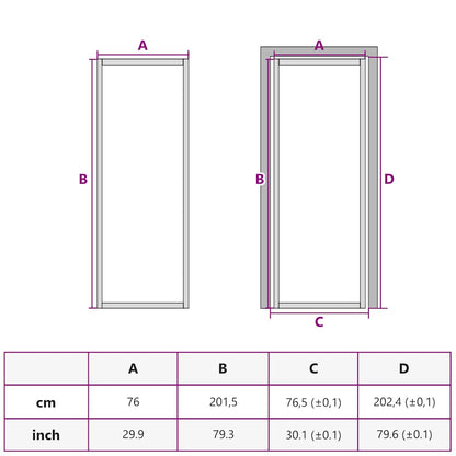 vidaXL Interior Door Slim Golden 76x201.5 cm Tempered Glass and Aluminium