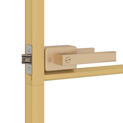 vidaXL Interior Door Slim Golden 83x201.5 cm Tempered Glass and Aluminium