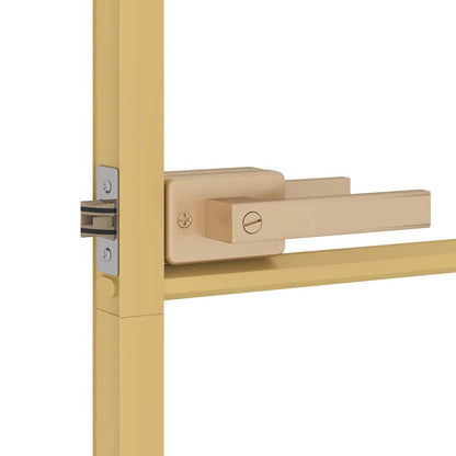 vidaXL Interior Door Slim Golden 102.5x201.5 cm Tempered Glass and Aluminium