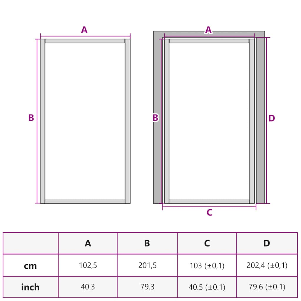 vidaXL Interior Door Slim Golden 102.5x201.5 cm Tempered Glass and Aluminium