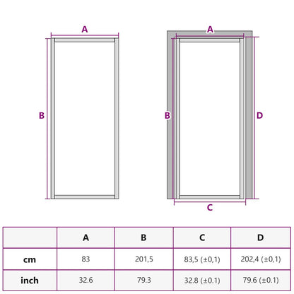 vidaXL Interior Door Slim Golden 83x201,5 cm Tempered Glass and Aluminium