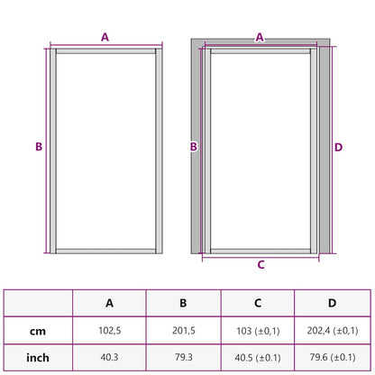 vidaXL Interior Door Slim Golden 102,5x201,5 cm Tempered Glass and Aluminium