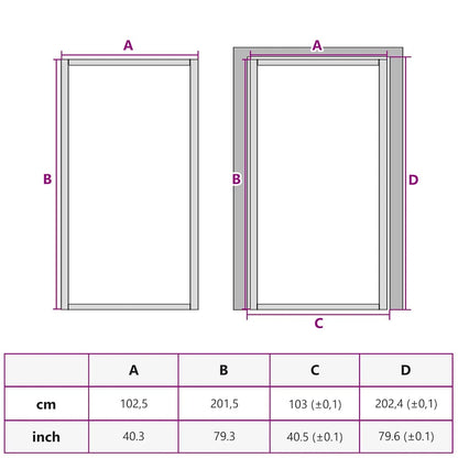 vidaXL Interior Door Slim Golden 102,5x201,5 cm Tempered Glass and Aluminium