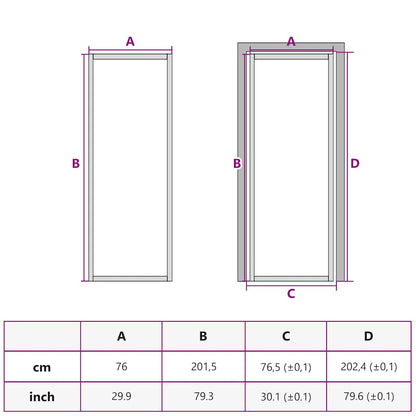vidaXL Interior Door Slim Golden 76x201.5 cm Tempered Glass and Aluminium