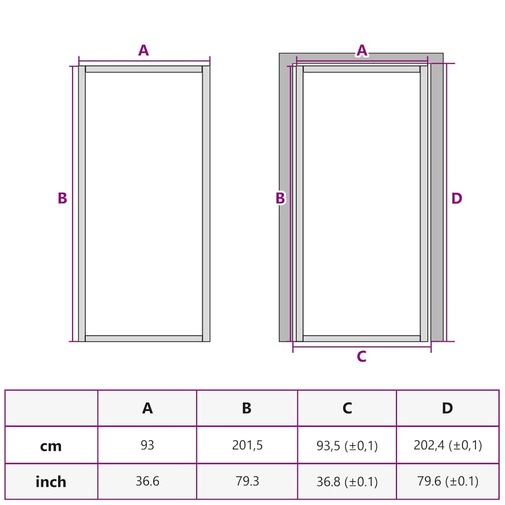vidaXL Interior Door Slim Golden 93x201,5 cm Tempered Glass and Aluminium