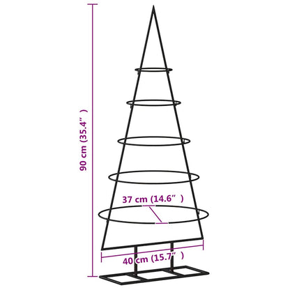 vidaXL Metal Christmas Tree for Decoration Black 90 cm