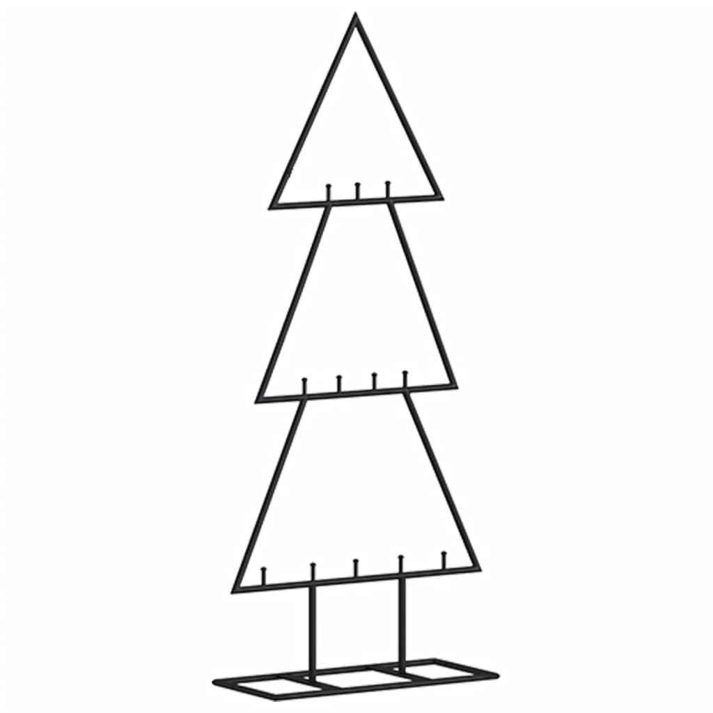 vidaXL Metal Christmas Tree | Black | Powder-coated steel | Medium | Hooks