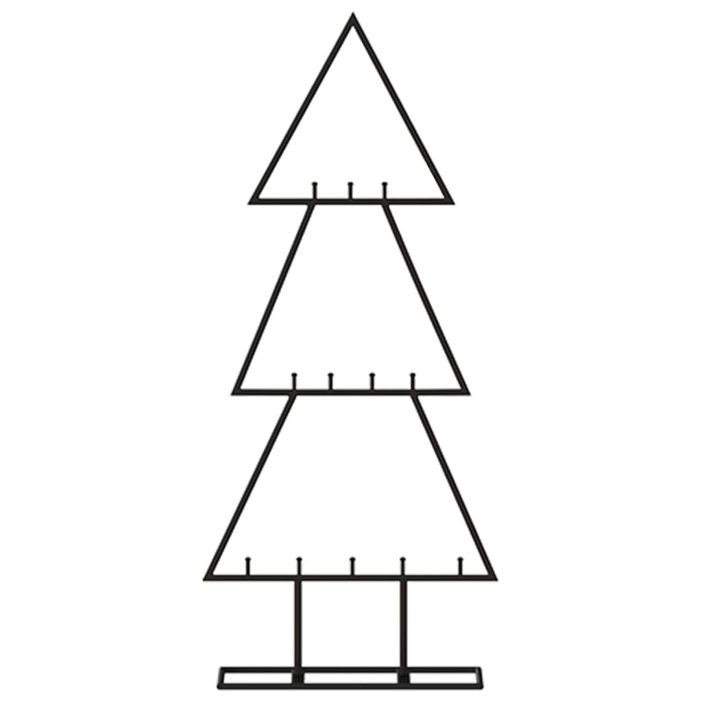 vidaXL Metal Christmas Tree | Black | Powder-coated steel | Medium | Hooks