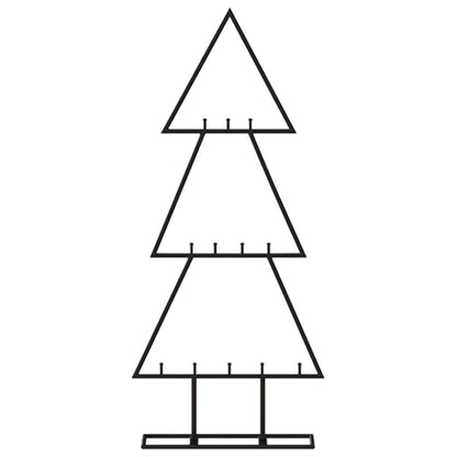 vidaXL Metal Christmas Tree | Black | Powder-coated steel | Medium | Hooks