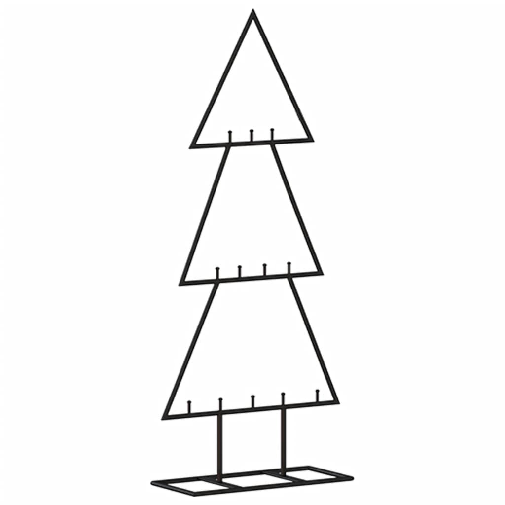 vidaXL Metal Christmas Tree | Black | Powder-coated steel | Medium | Hooks