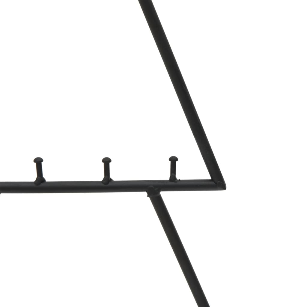 vidaXL Metal Christmas Tree | Black | Powder-coated steel | Medium | Hooks