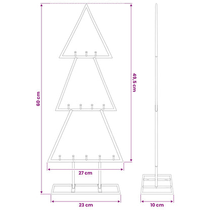 vidaXL Metal Christmas Tree for Decoration Black 60 cm