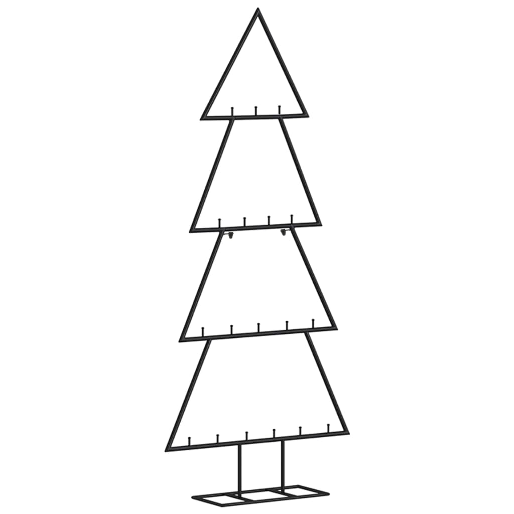 vidaXL Metal Christmas Tree | Black | Powder-coated steel | 90 cm | Hooks