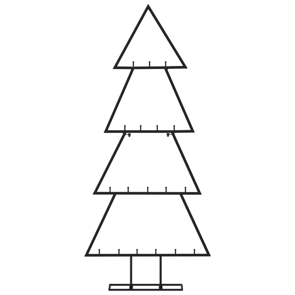 vidaXL Metal Christmas Tree | Black | Powder-coated steel | 90 cm | Hooks