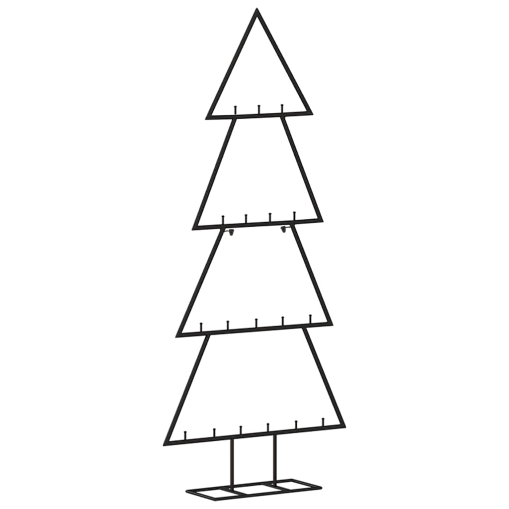 vidaXL Metal Christmas Tree | Black | Powder-coated steel | 90 cm | Hooks