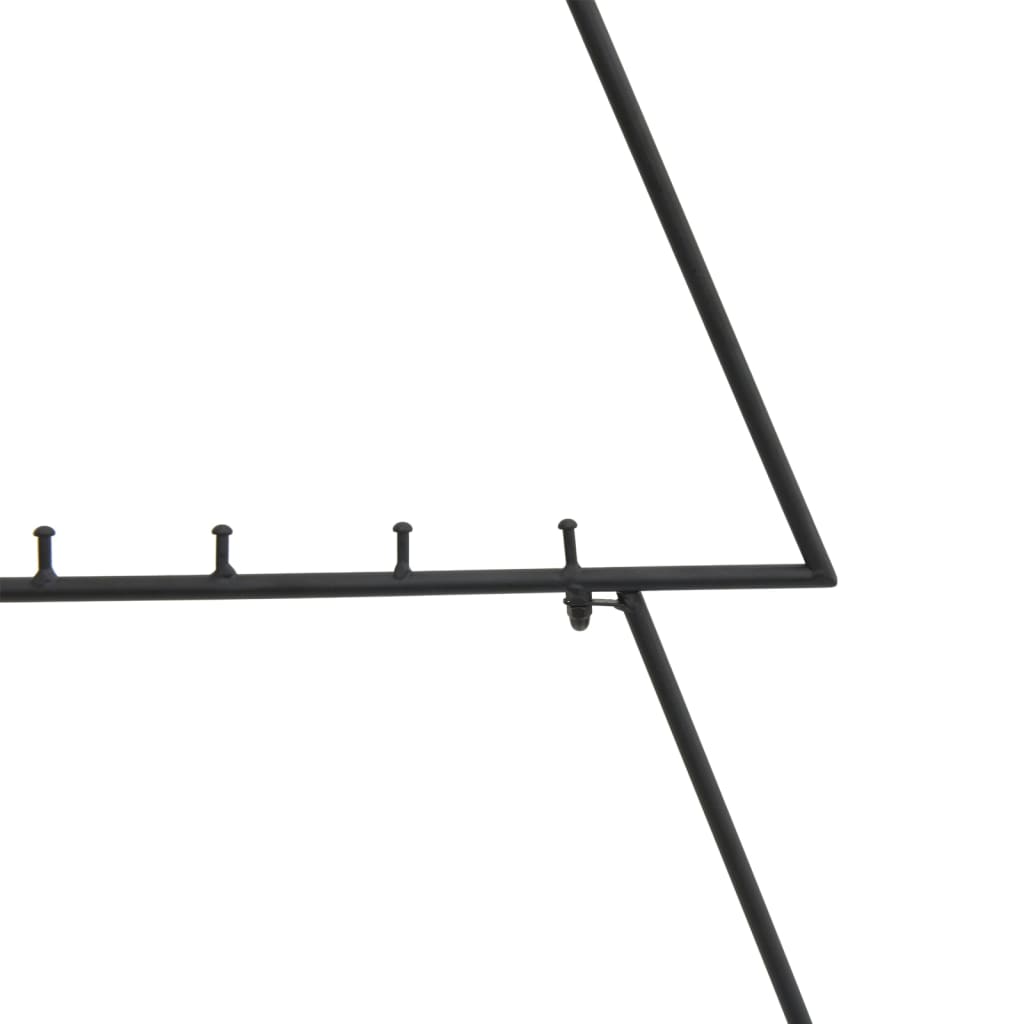 vidaXL Metal Christmas Tree | Black | Powder-coated steel | 90 cm | Hooks