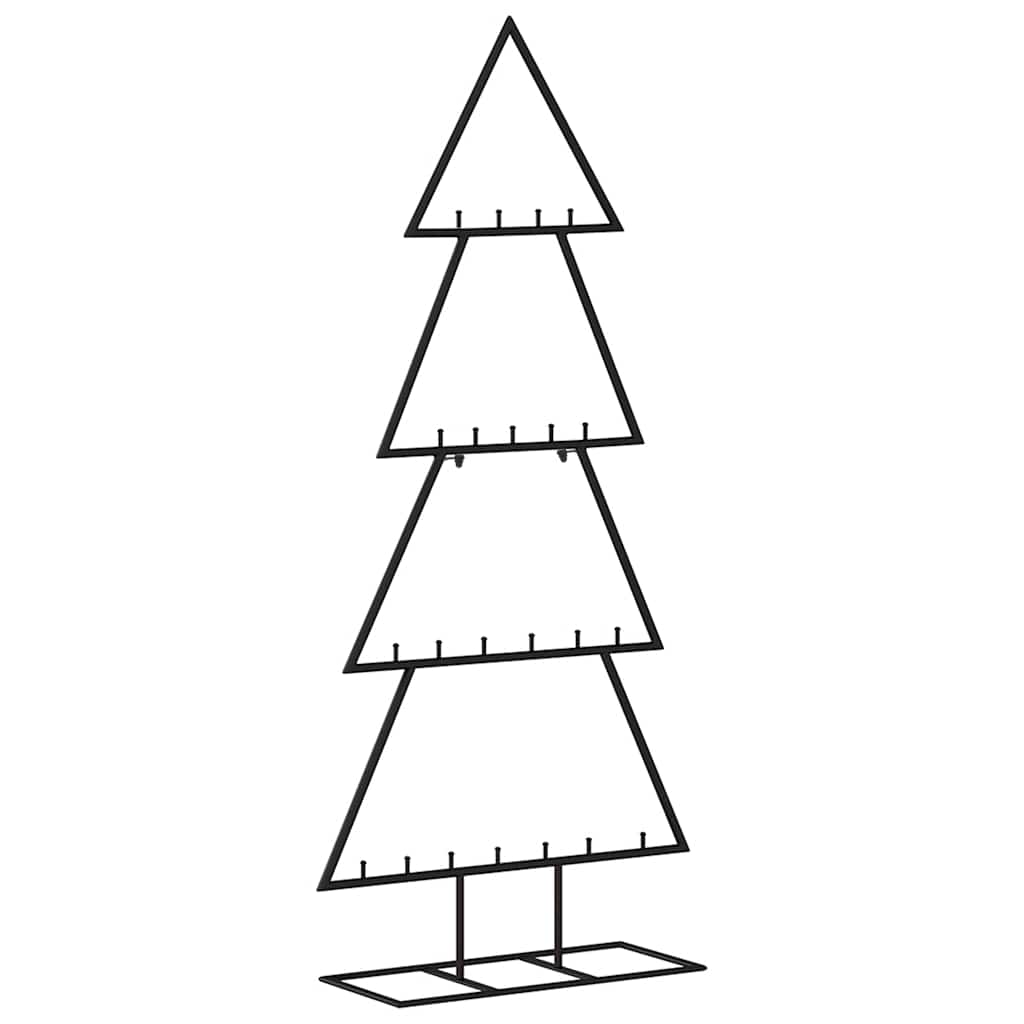 vidaXL Metal Christmas Tree | Black | Powder-coated steel | Medium | Hooks