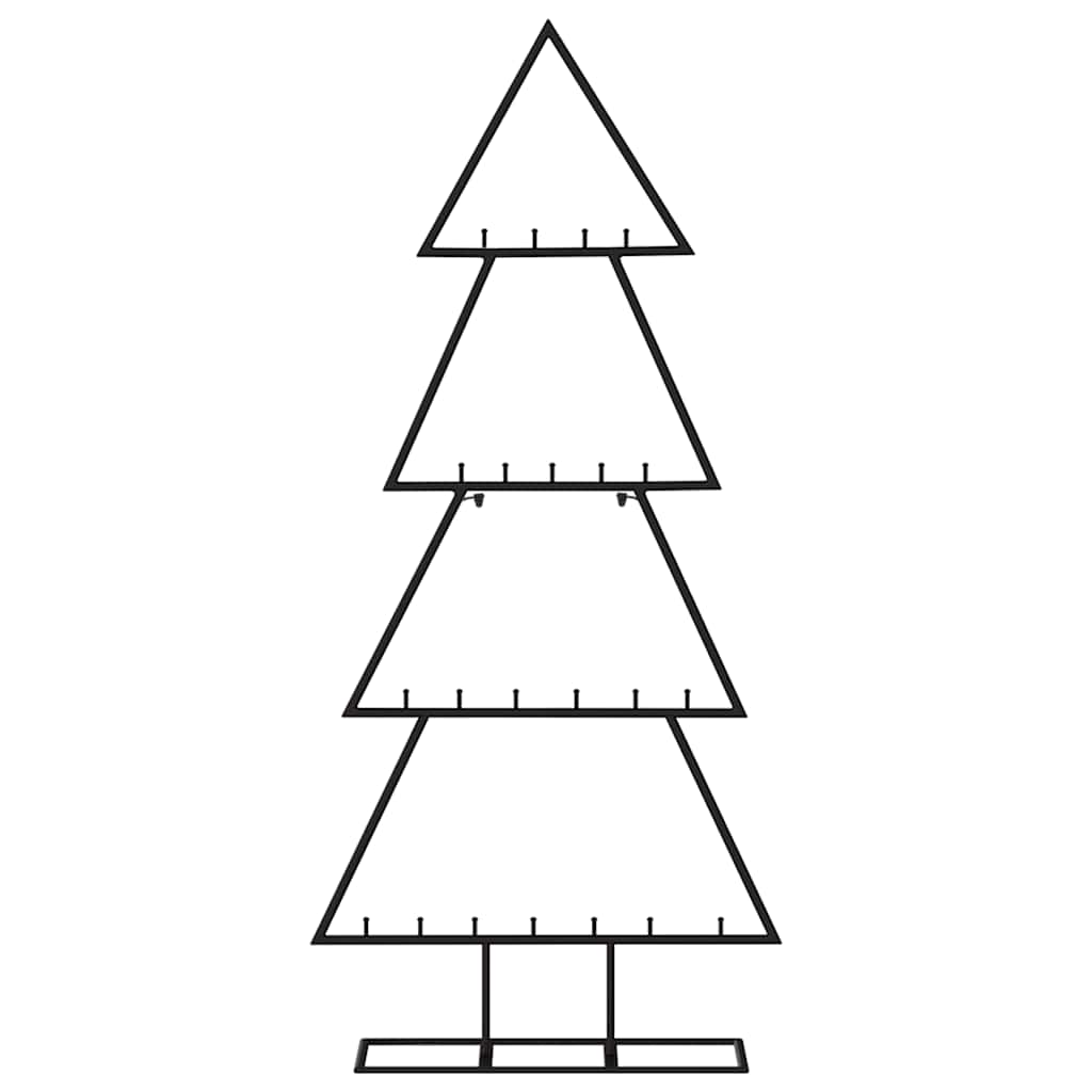 vidaXL Metal Christmas Tree | Black | Powder-coated steel | Medium | Hooks