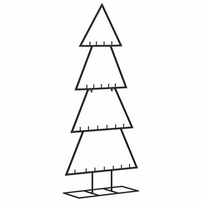vidaXL Metal Christmas Tree | Black | Powder-coated steel | Medium | Hooks