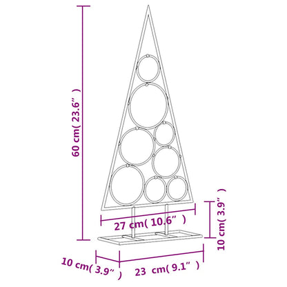 vidaXL Metal Christmas Tree for Decoration Black 60 cm