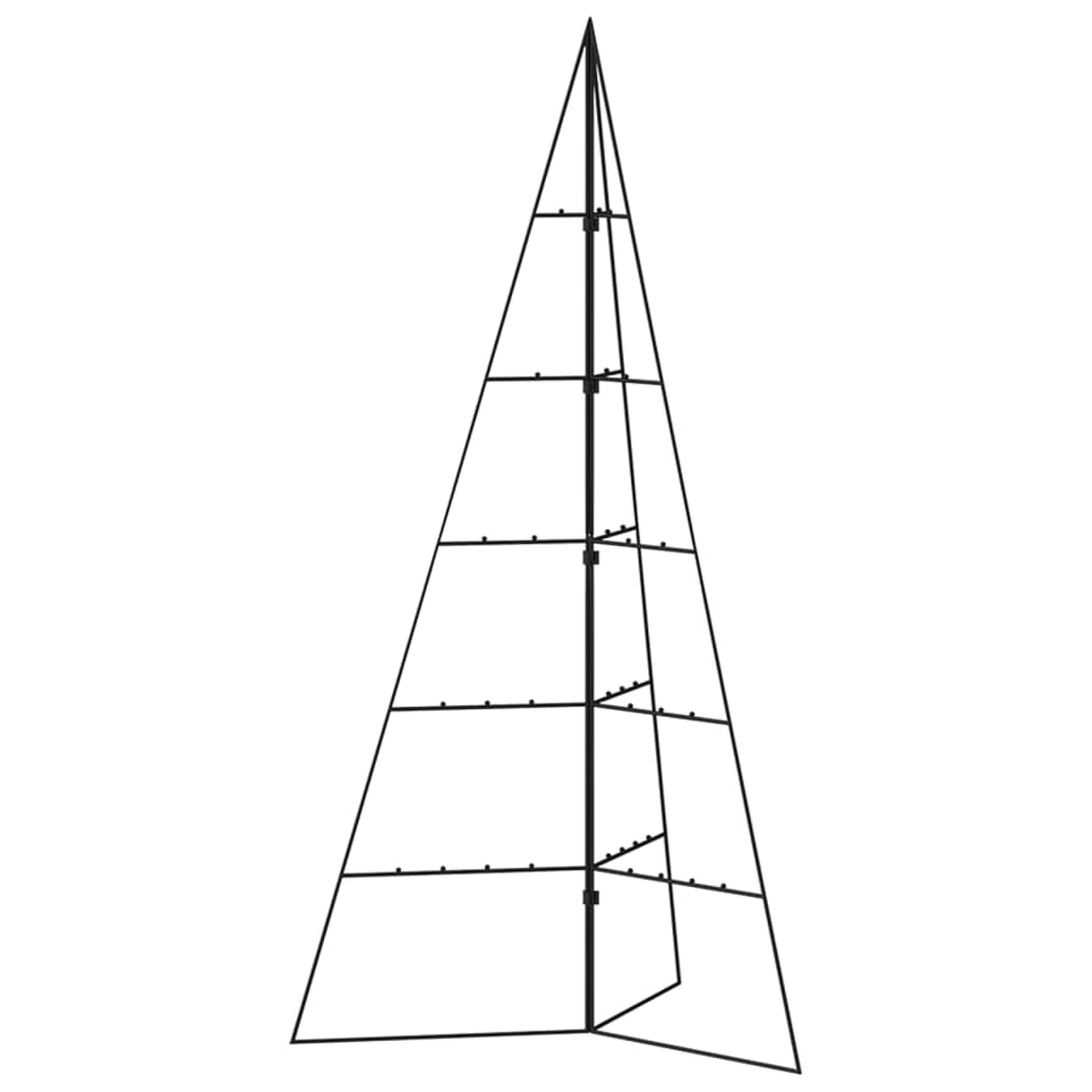vidaXL Metal Christmas Tree | Black | Powder-Coated Steel | Medium | Collapsible