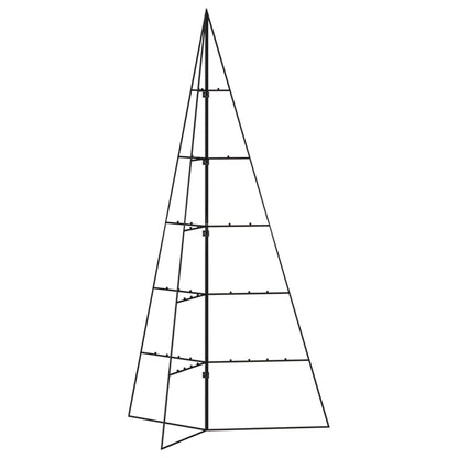 vidaXL Metal Christmas Tree | Black | Powder-Coated Steel | Medium | Collapsible
