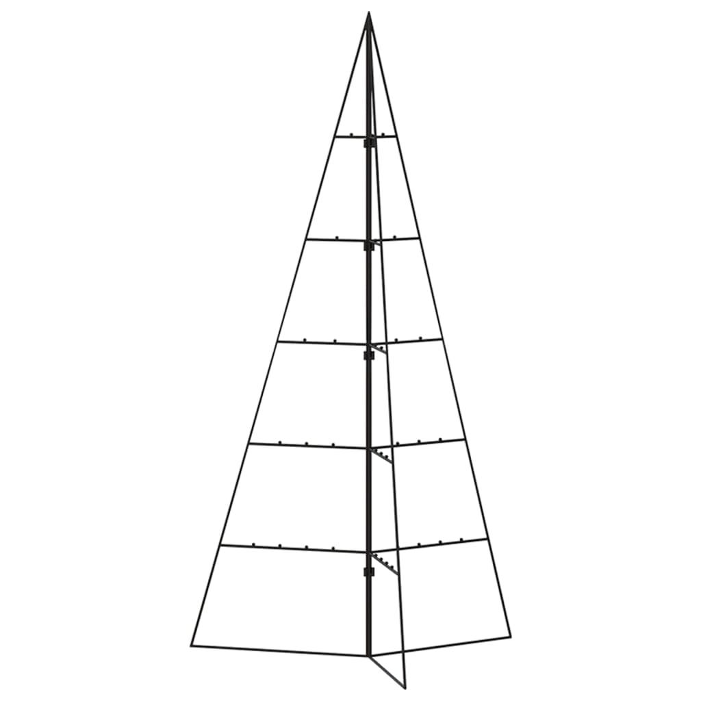 vidaXL Metal Christmas Tree | Black | Powder-Coated Steel | Medium | Collapsible