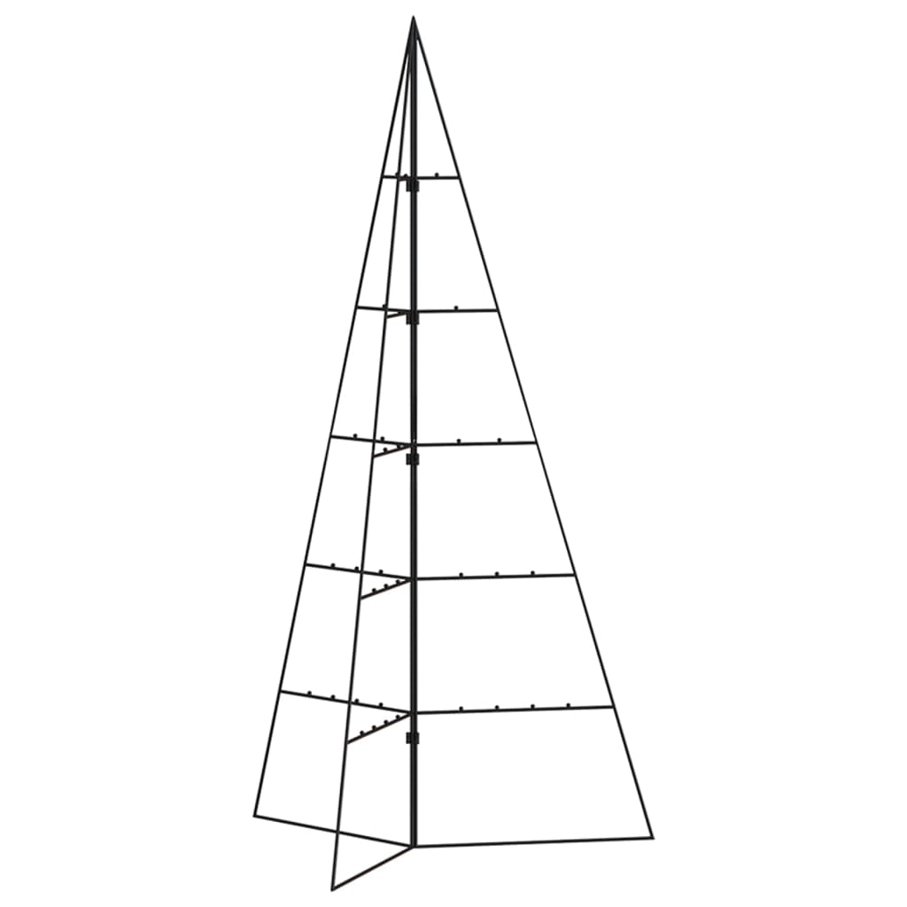 vidaXL Metal Christmas Tree | Black | Powder-Coated Steel | Medium | Collapsible