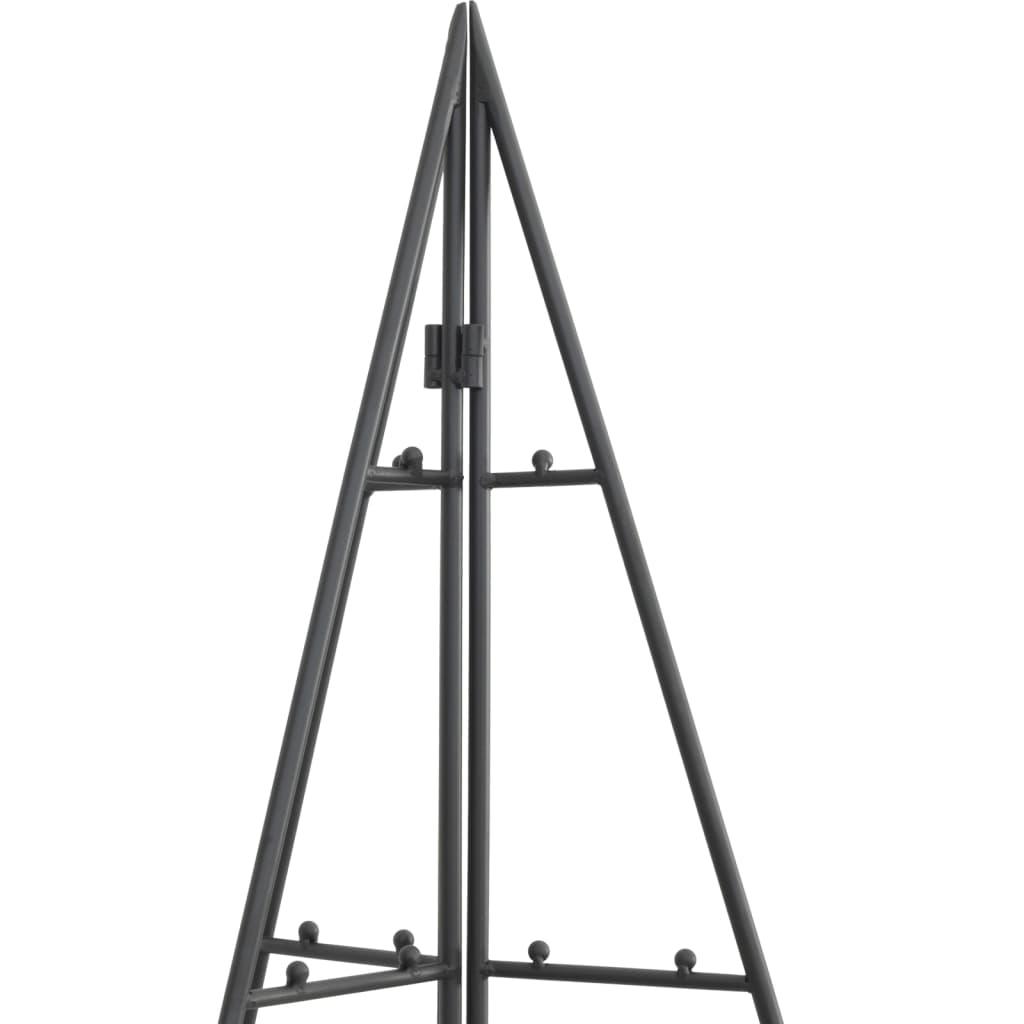 vidaXL Metal Christmas Tree | Black | Powder-Coated Steel | Medium | Collapsible