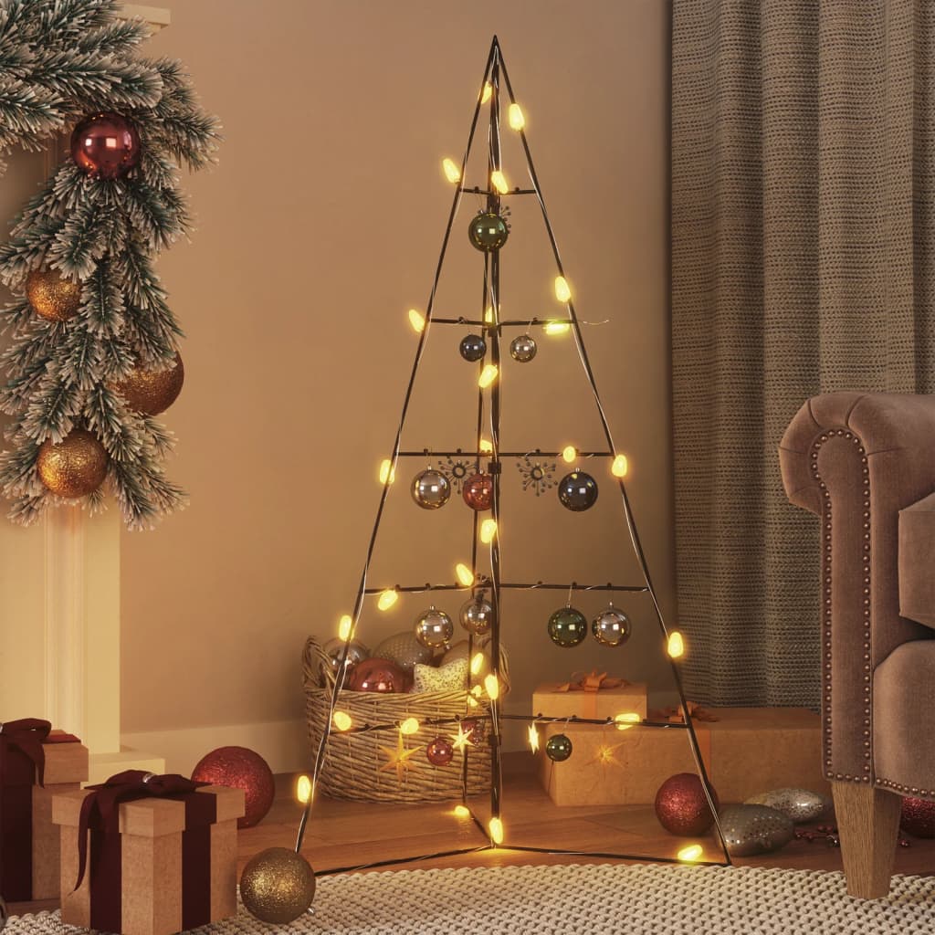 vidaXL Metal Christmas Tree | Black | Powder-Coated Steel | Medium | Collapsible