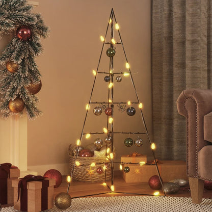 vidaXL Metal Christmas Tree | Black | Powder-Coated Steel | Medium | Collapsible