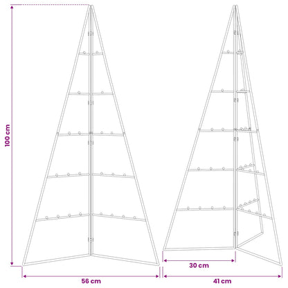 vidaXL Metal Christmas Tree for Decoration Black 100 cm