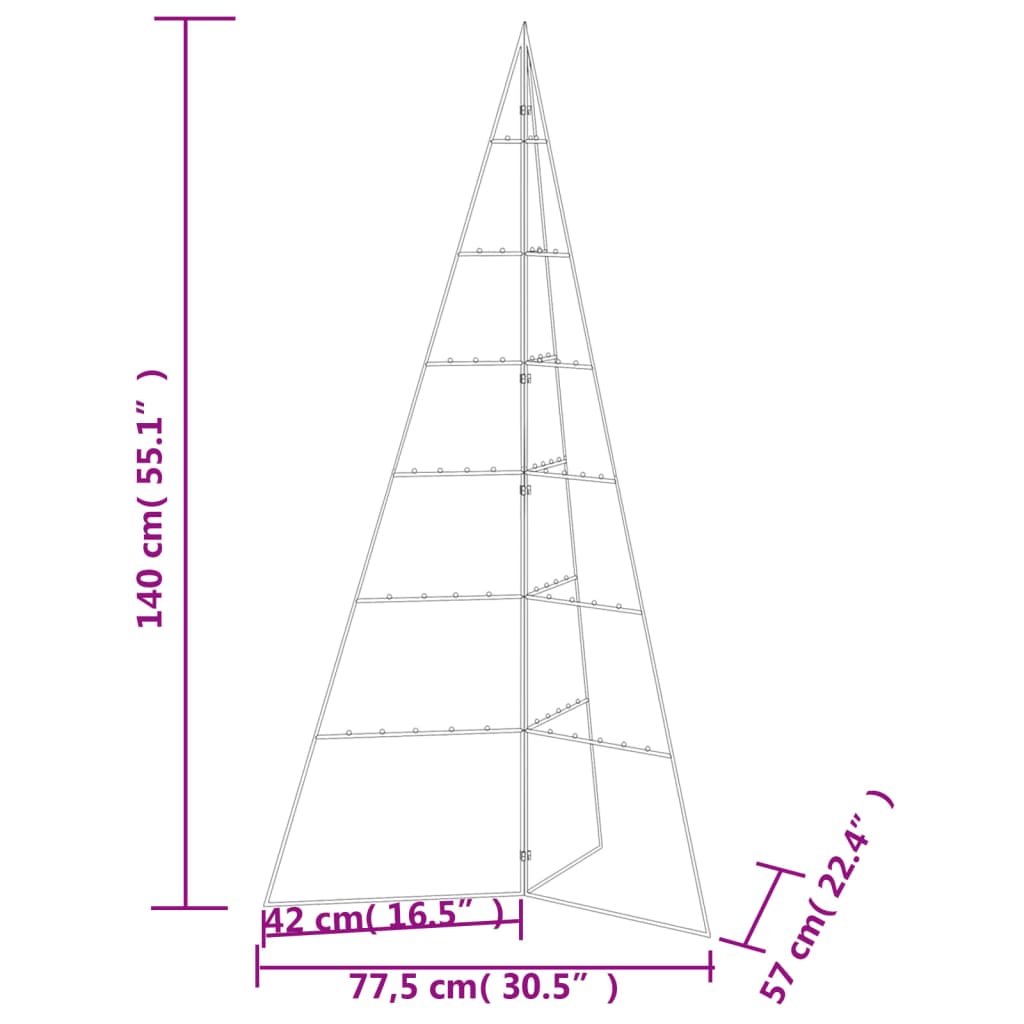 vidaXL Metal Christmas Tree | Black | Powder-coated steel | 140 cm | Foldable