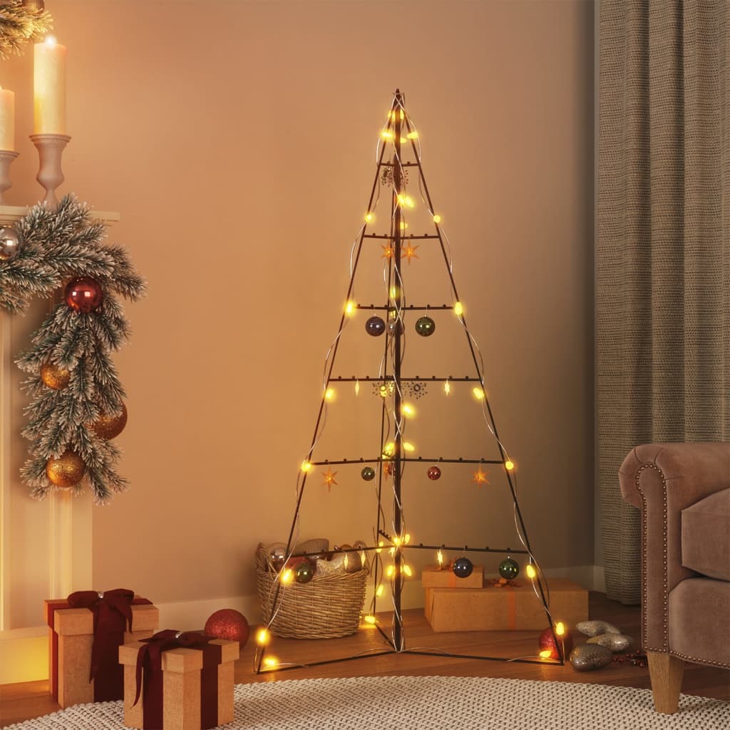 vidaXL Metal Christmas Tree | Black | Powder-coated steel | 140 cm | Foldable